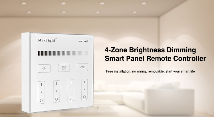 4-Zone Brightness Dimming Smart Panel Remote Controller - B1 - Click Image to Close